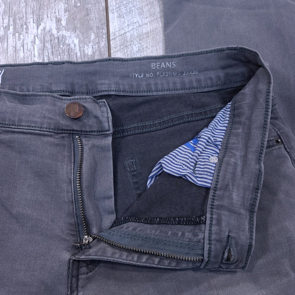 Mugsy Jeans Beans Pants Mens 33x30 Grey Stretch Denim Slim Tapered Leg - Picture 7 of 9